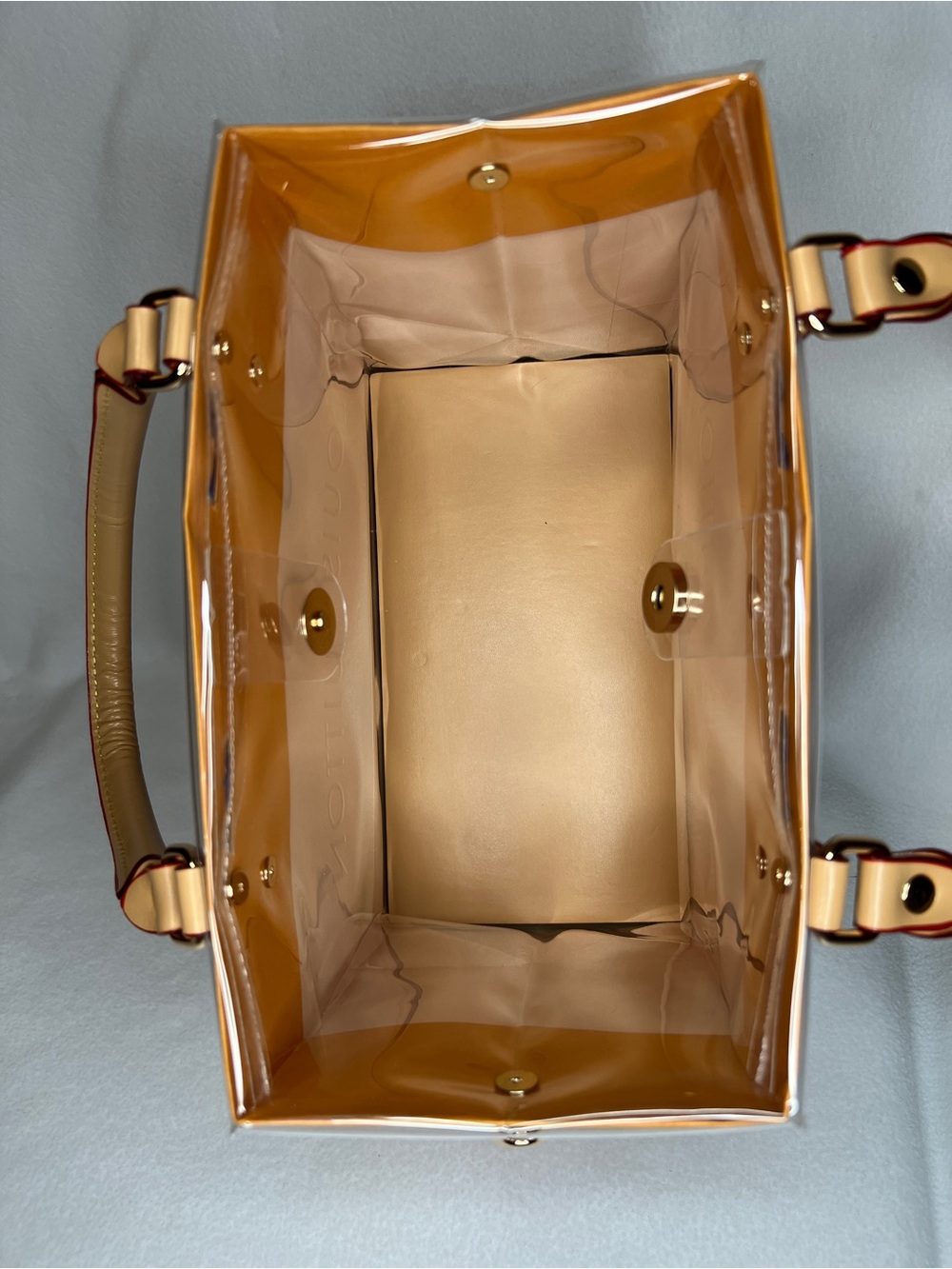 Upcycled Authentic Louis Vuitton shopper bag tote encased in PVC top handles - Picture 6 of 10
